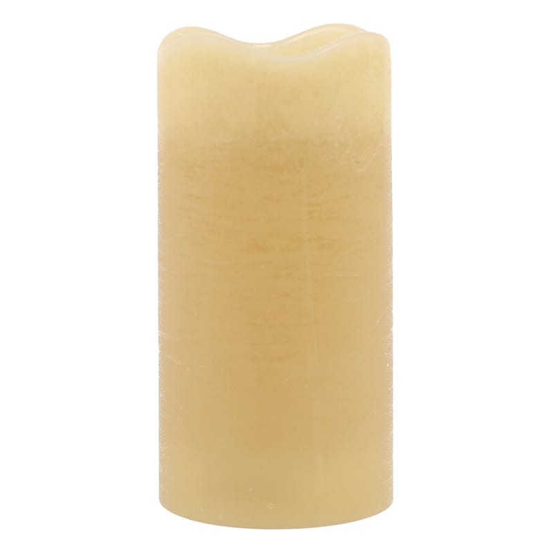 Honeybloom Brown Wax LED Pillar Candle with 6 Hour Timer, 3x6