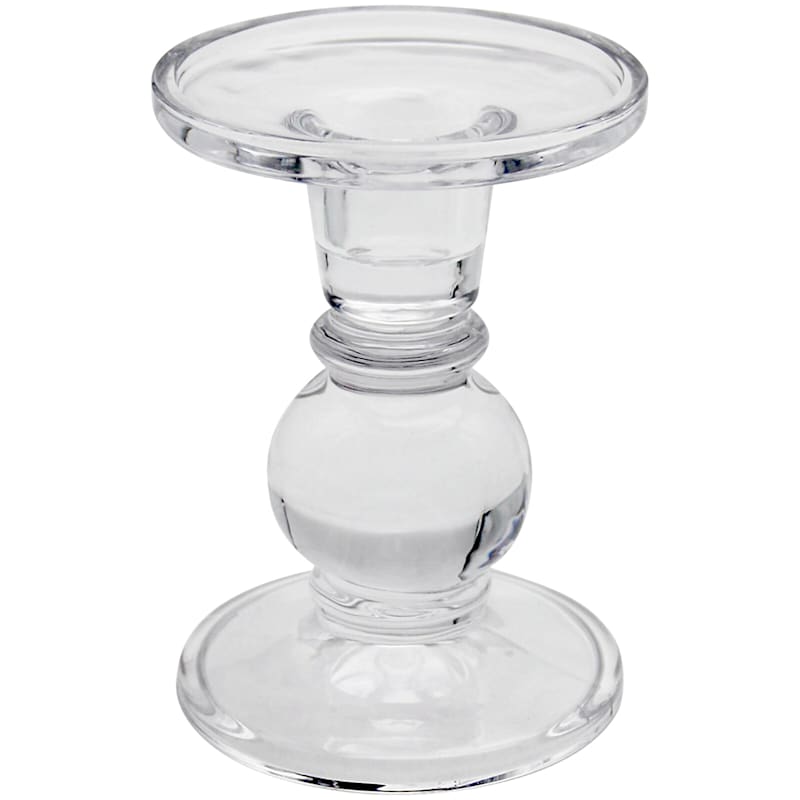Clear Dual Purpose Pillar & Taper Candle Holder, 5"