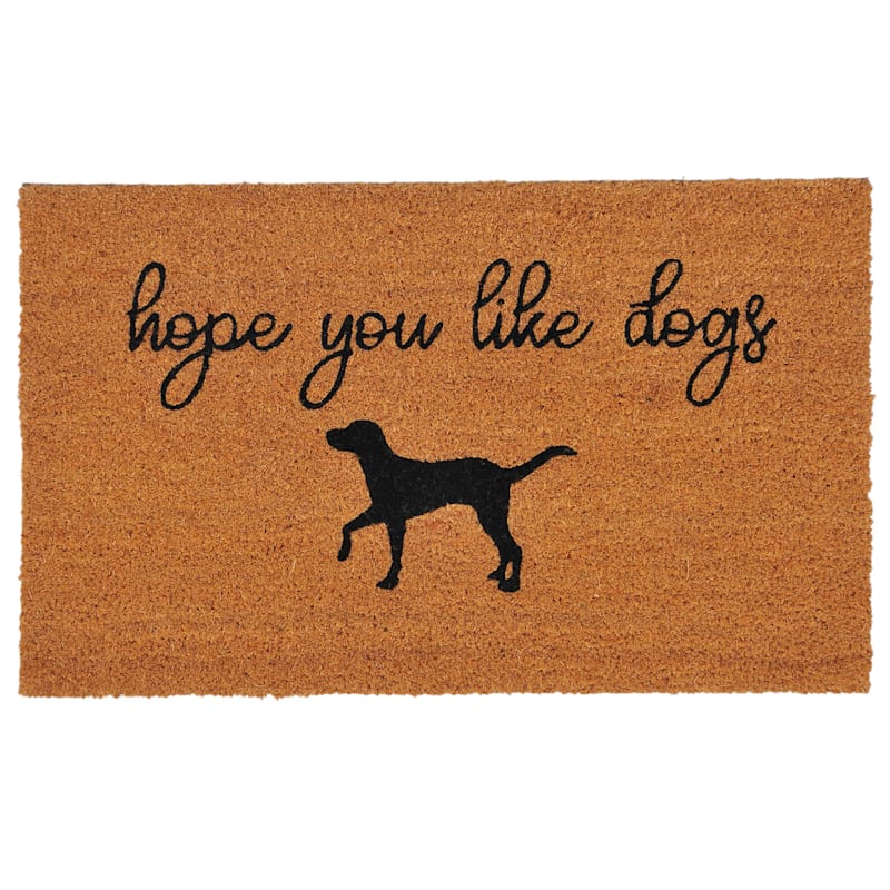 Hope You like Dogs Black Natural Coir Mat, 18x30