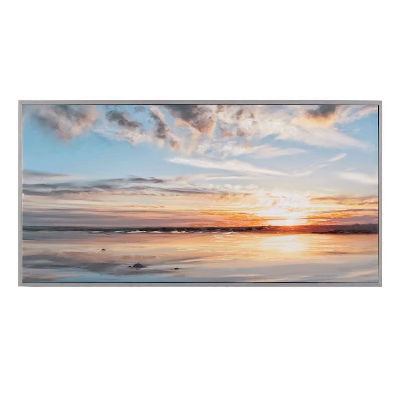 24X48 Morning Light Panel Framed Embellished Canvas
