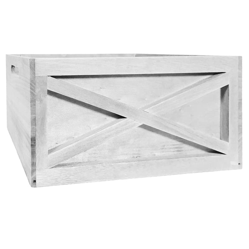 White Wooden Crate Small At Home, White Wooden Crate With Lid