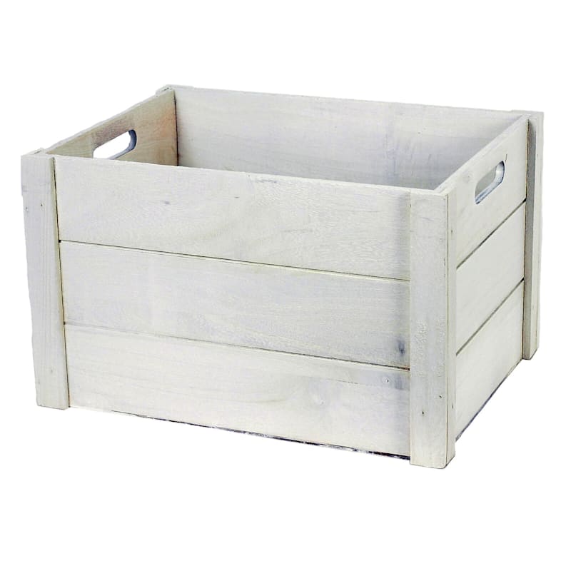 Whitewashed Wooden Pallet Crate, Large