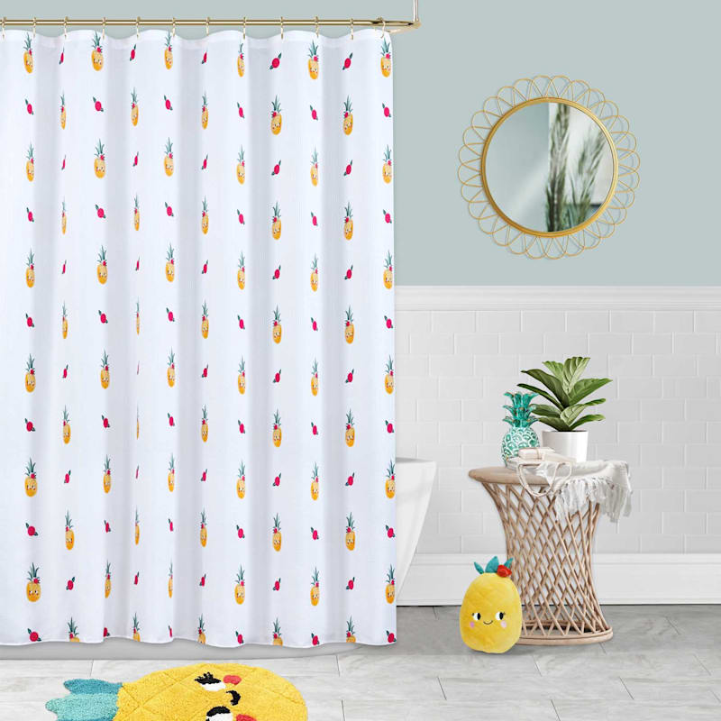 Pineapples & Roses Shower Curtain, 72"