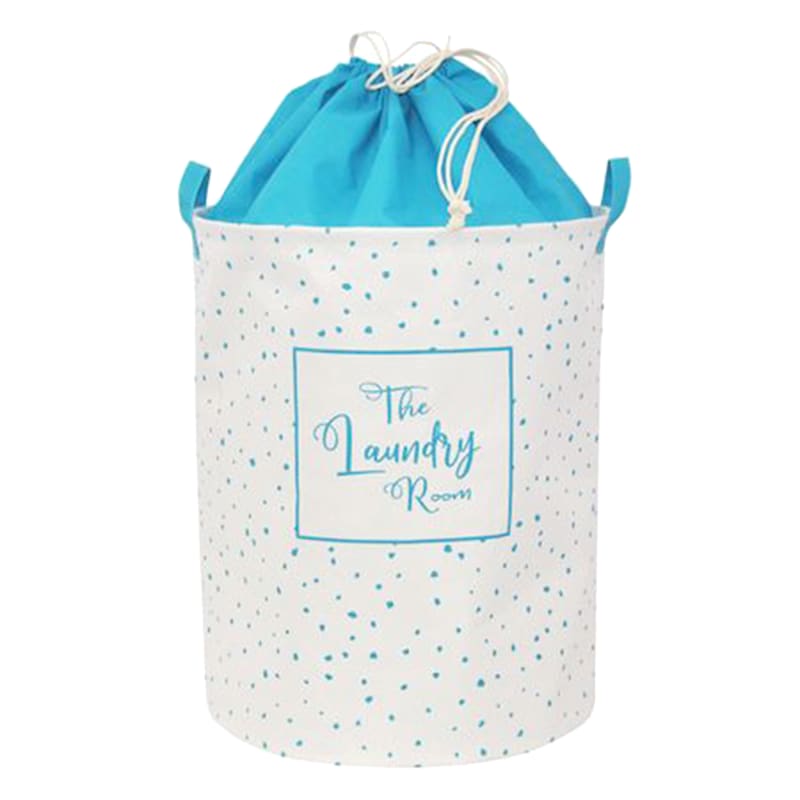 The Laundry Room Blue Crunch Hamper with Drawstring