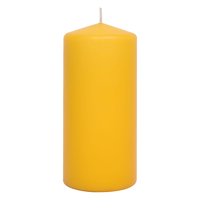 Yellow Unscented Overdip Pillar Candles, 3x6