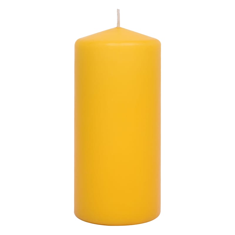 Yellow Unscented Overdip Pillar Candles, 6"