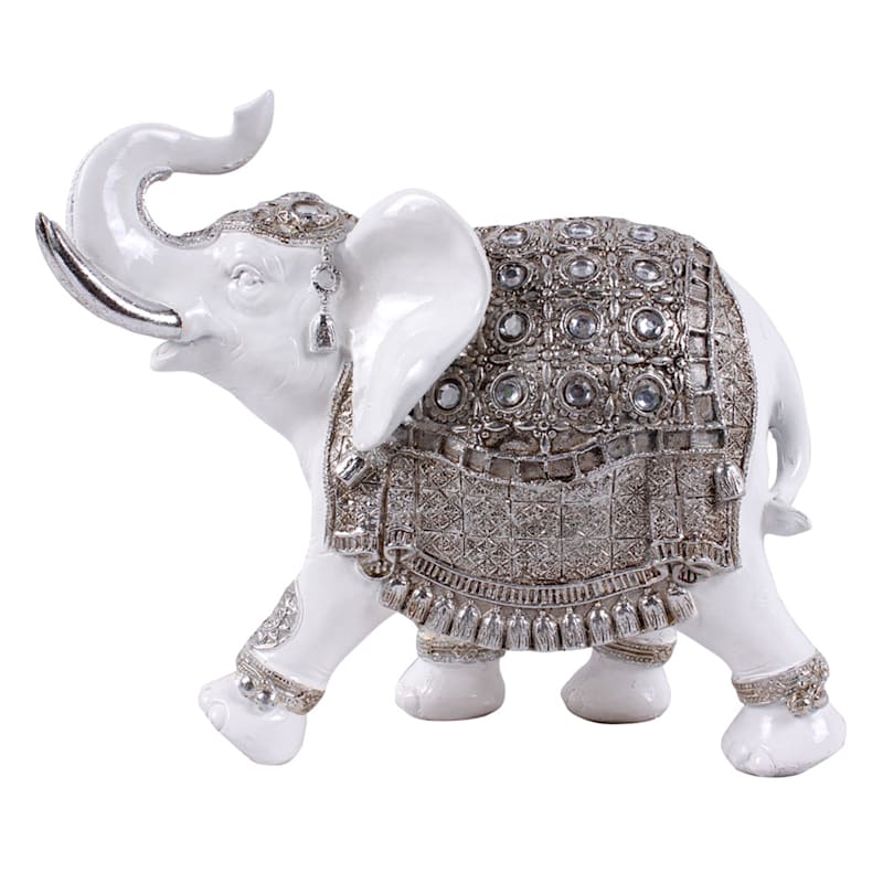 White Sandstone Finish Elephant Decorative Bowl 
