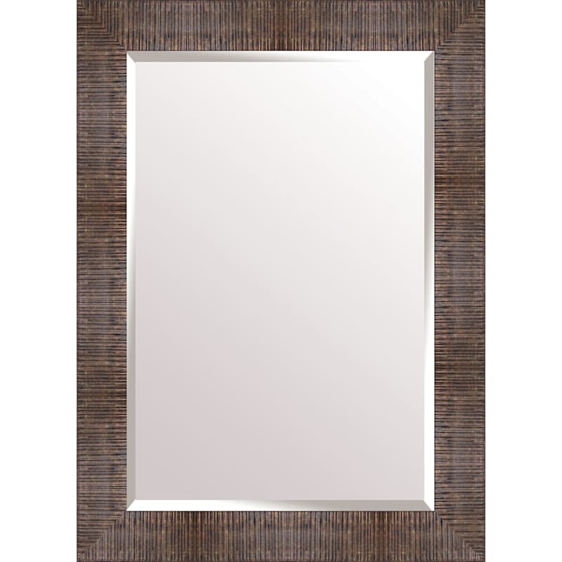 30x36 Rectangle Plastic Ribbed Bronze, Framed Bathroom Mirrors 30 X 36