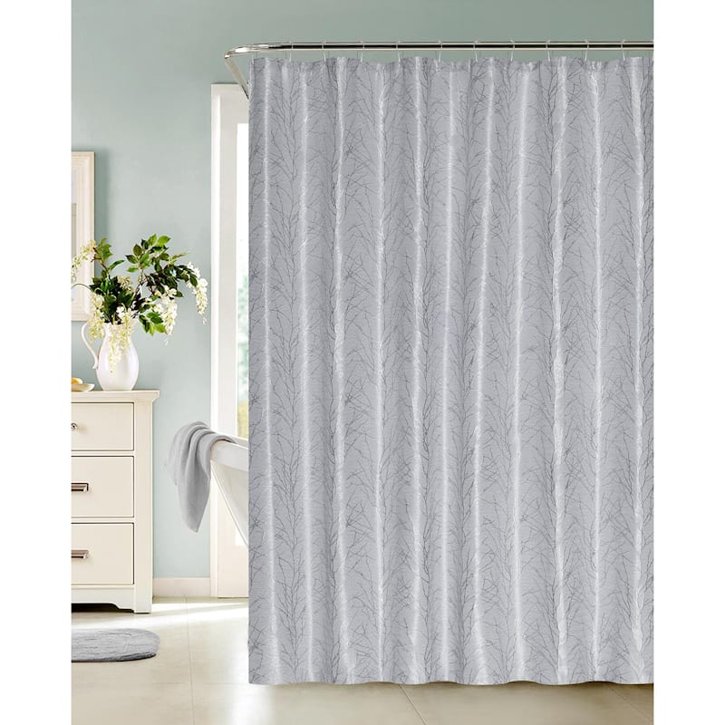 Tra Shower Curtain Grey At Home, Silver Metallic Shower Curtain