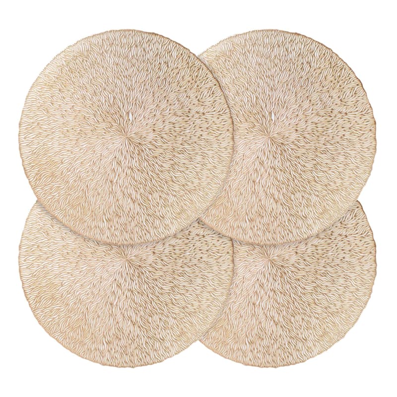 Set Of 4 Serenity Round Placemat Gold
