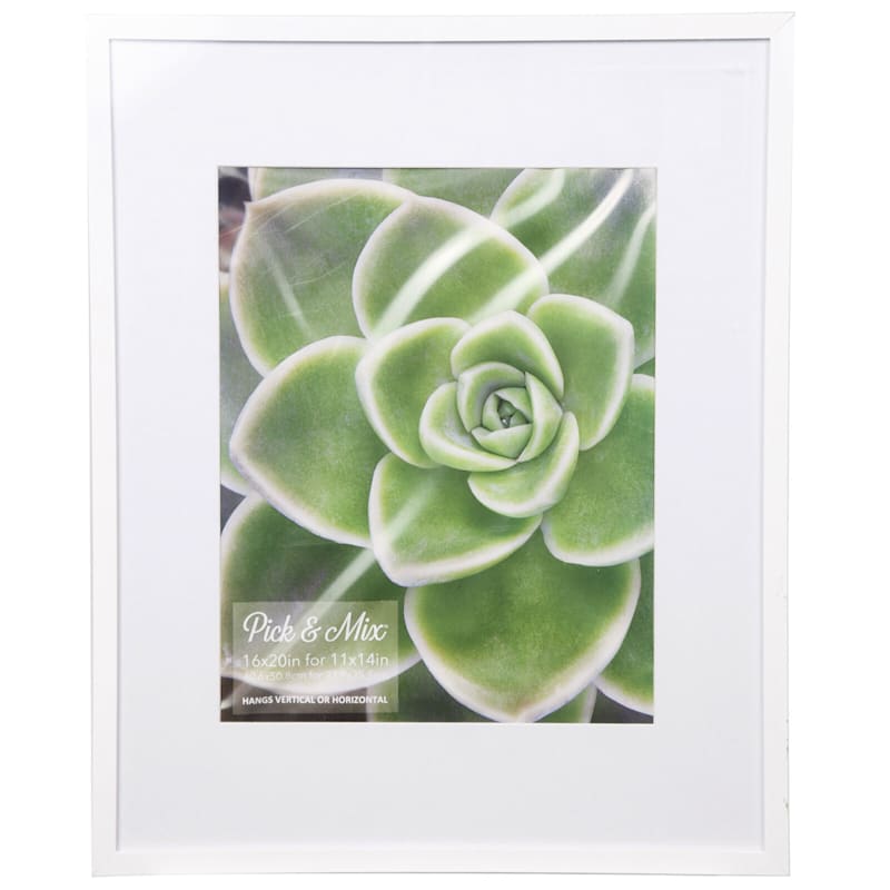 Pick & Mix 16x20 Matted To 11x14 Linear Photo Frame, White