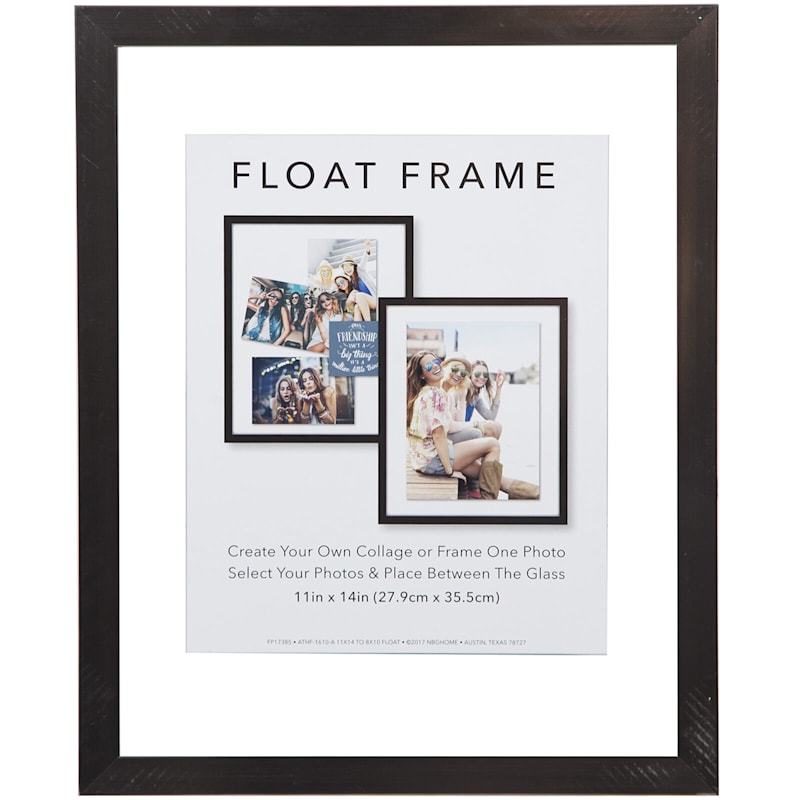 Pewter Linear Profile Float Photo Wall Frame, 11x14