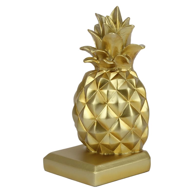 1-Piece Gold Pineapple Bookend, 7"