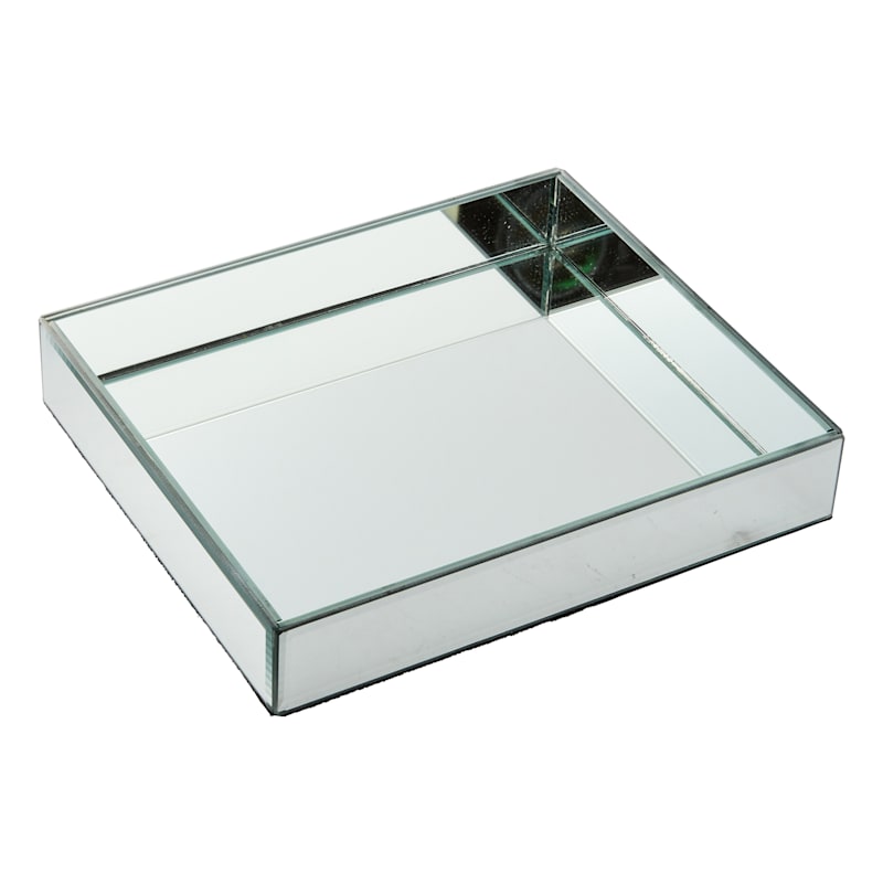 Glass Mirror Tray, 11x9