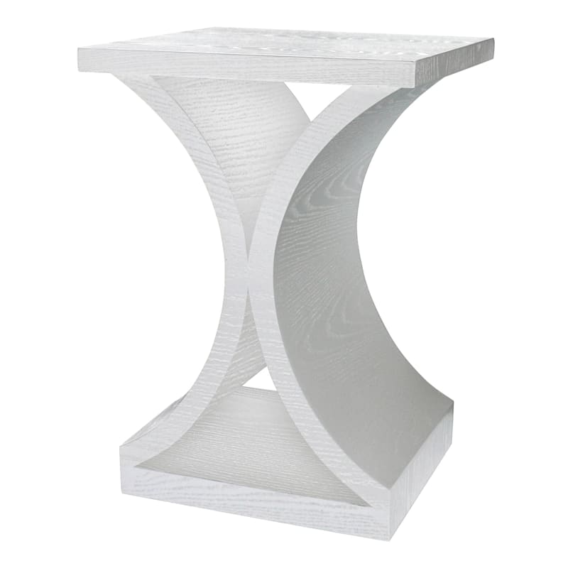 Greenwich Curved End Table, White