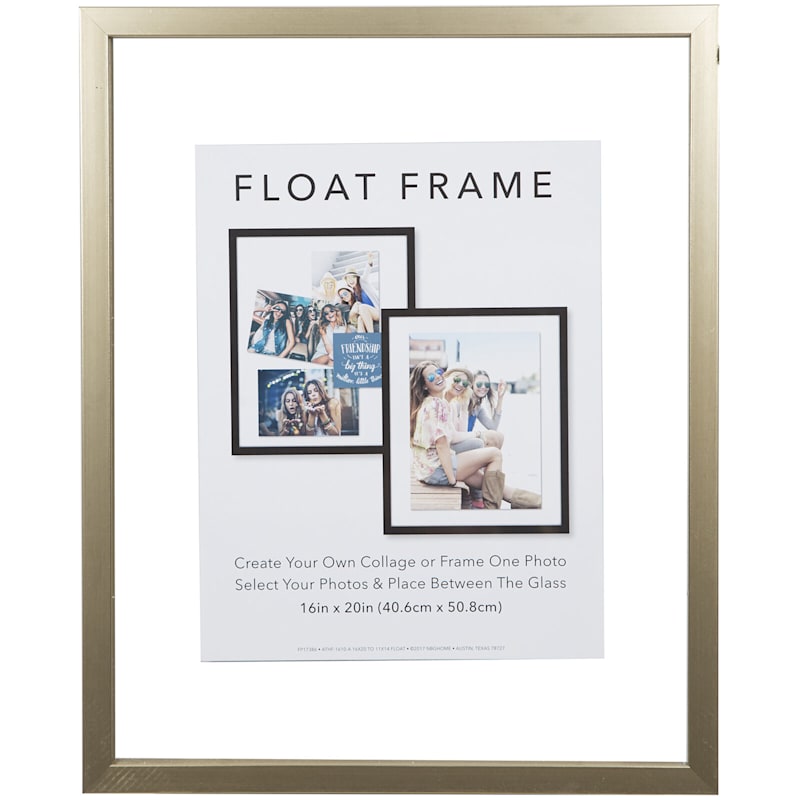 Gold Linear Profile Float Photo Wall Frame, 16x20