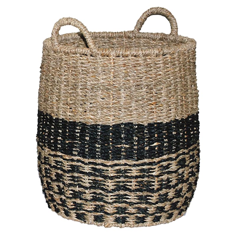 Round Woven Seagrass Storage Basket, Small