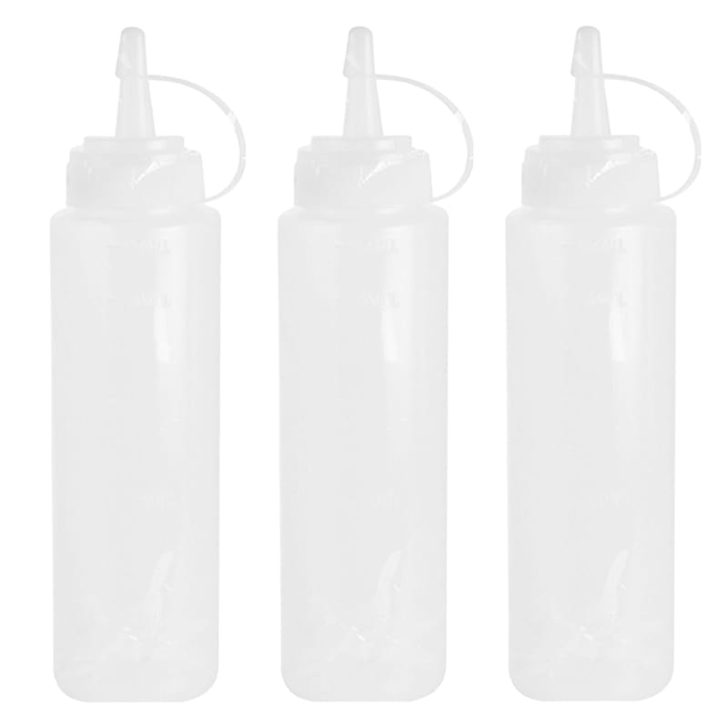 3-Pack Plastic Sauce Bottles