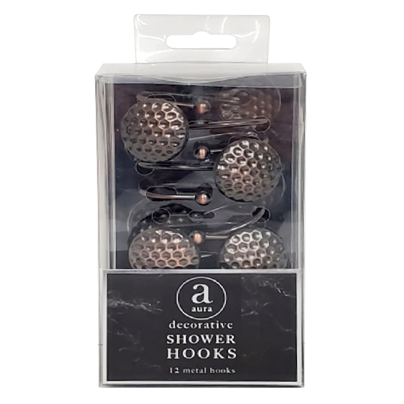Bronze 12-Piece Honey Comb Shower Hooks
