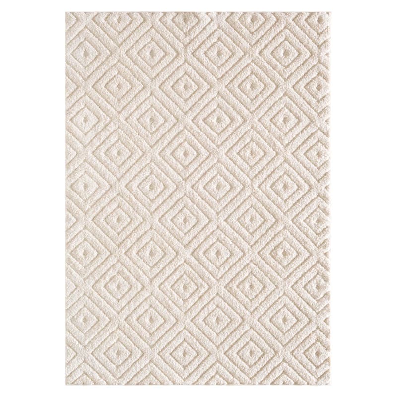 Ronin Ivory Tufted Non-Slip Area Rug, 5x7, Neutral, Sold by at Home