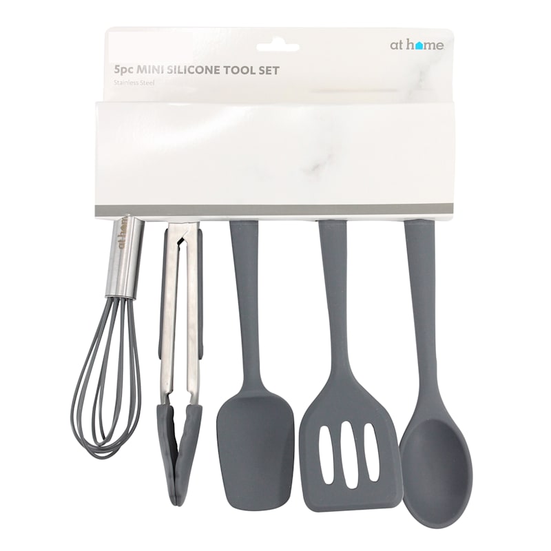 5-Piece Gray Mini Silicone Tool Set, Sold by at Home