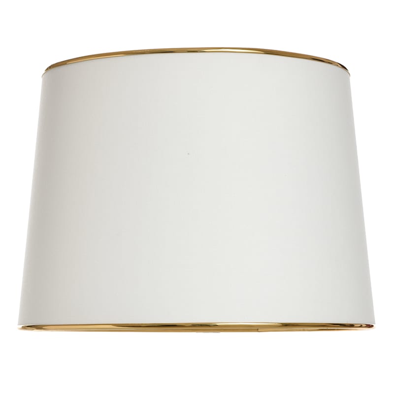 White Lamp Shade With Gold Trim 10x14, Lamp Shades White And Gold