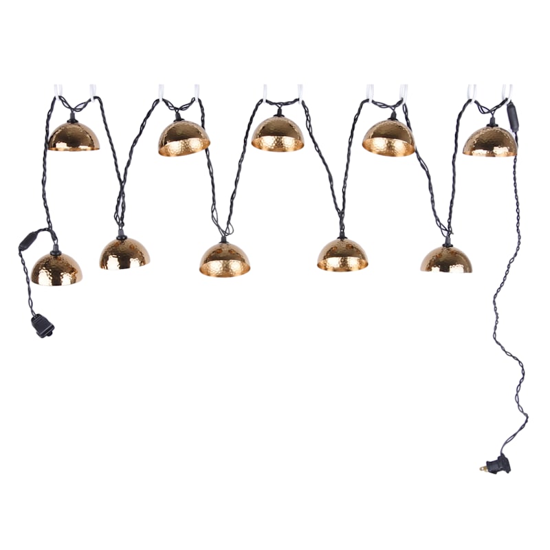 10-Count Metal Dome String Light Set, Copper