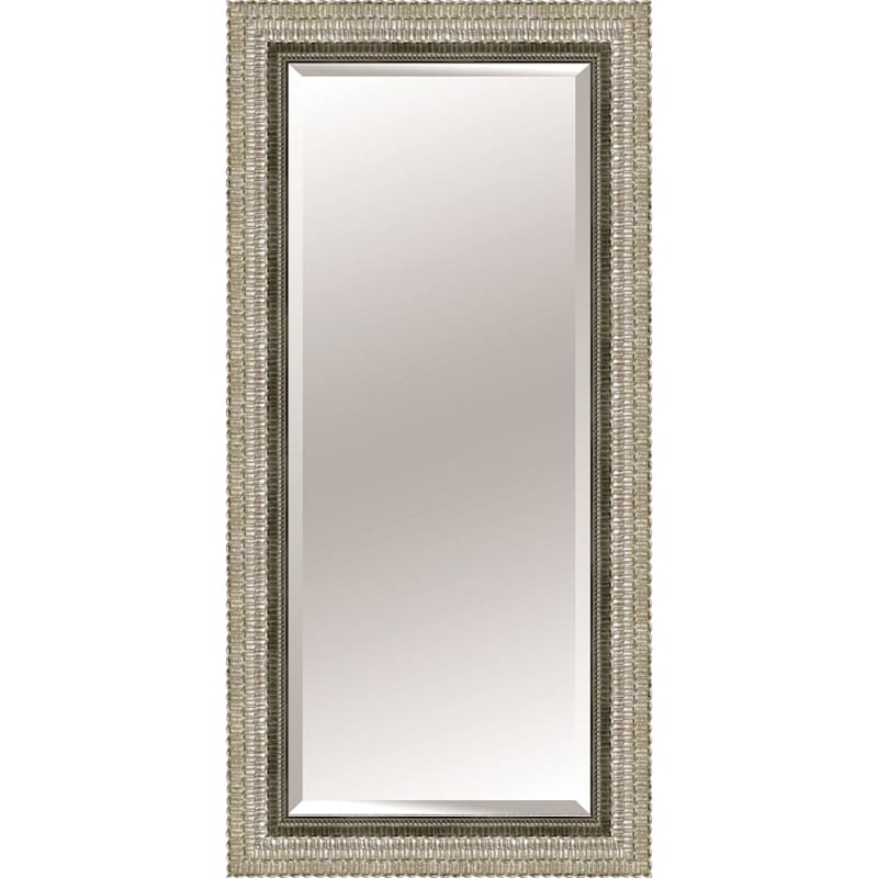 32X68 Rectangle Solid Wood Tiers Champagne Floor Mirror