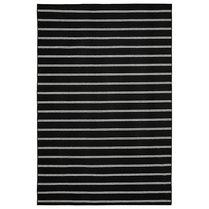E315 Avery Black White Striped, Indoor Outdoor Black And White Striped Rug