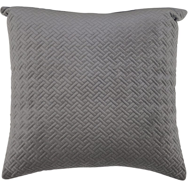 Wicker Park Grey Pinsonic Plush Throw Pillow, 18"