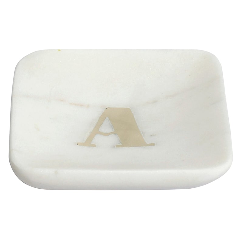 Monogram Marble Trinket Tray A At Home, Monogrammed Dresser Top Trays