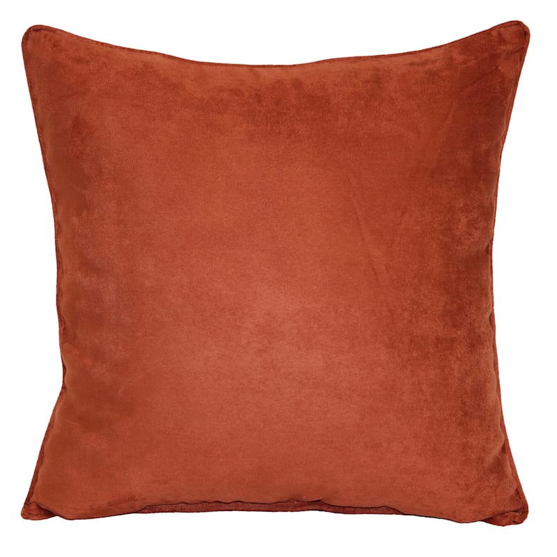 Baked Clay Suede Throw Pillow, 18"