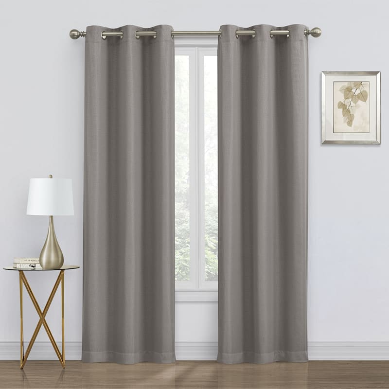 2-Pack Denver Gray Blackout Grommet Curtain Panels, 95"