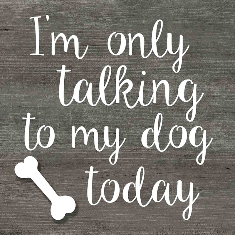 8X8 Im Only Talking To My Dog Today Art On Wood Box