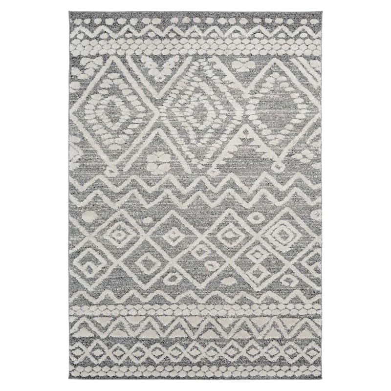 House Tribal Grey Woven Area Rug 5x7, Tribal Pattern Area Rugs