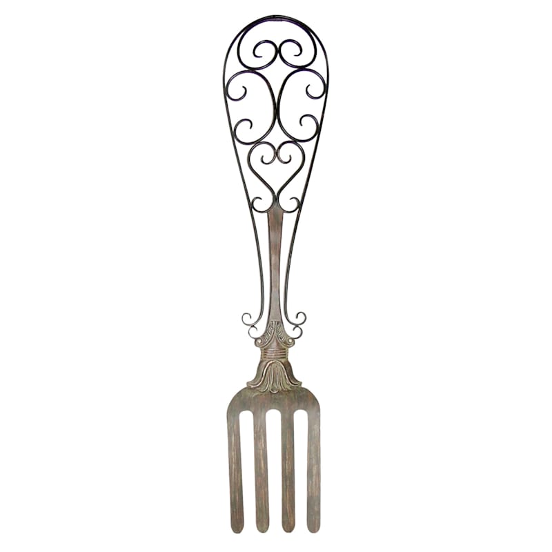 12X53 Metal Bronze Spoon And Fork Wall Decor
