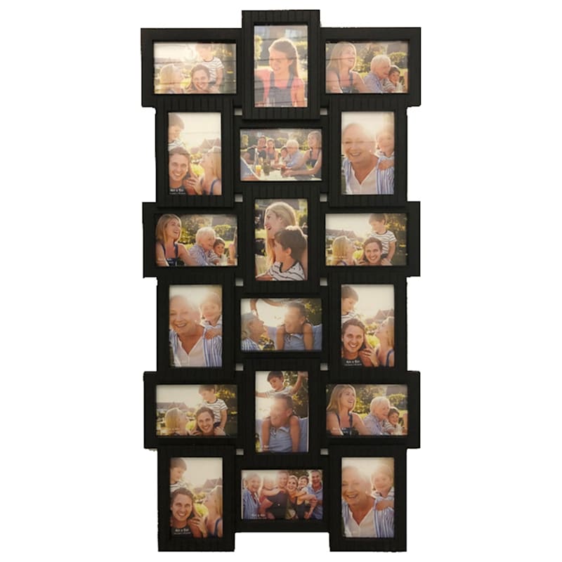 18 Opening Photo Collage Wall Hanging Picture Frame - Black