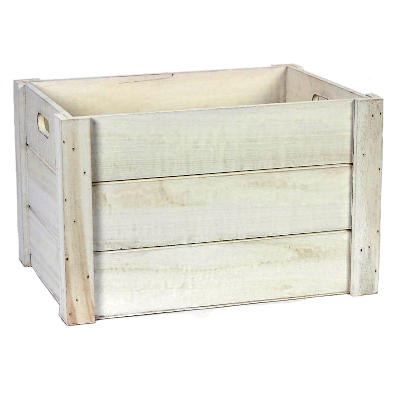 Whitewashed Wooden Pallet Crate, Medium