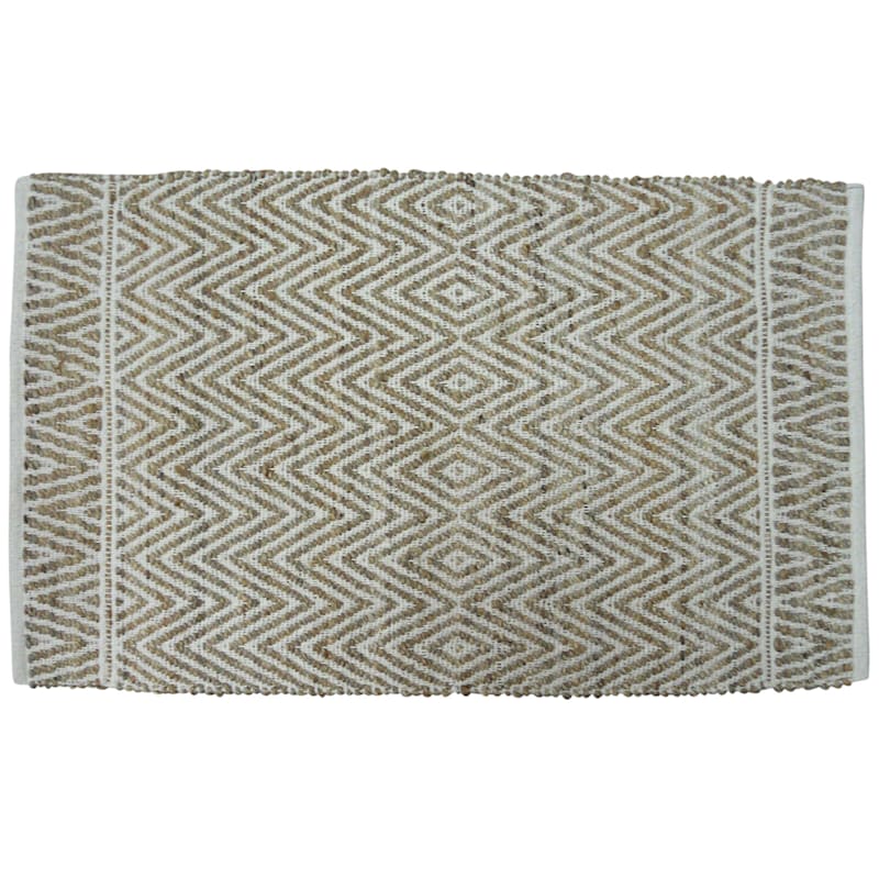 Natural Jute Linear Accent Rug, 21x34
