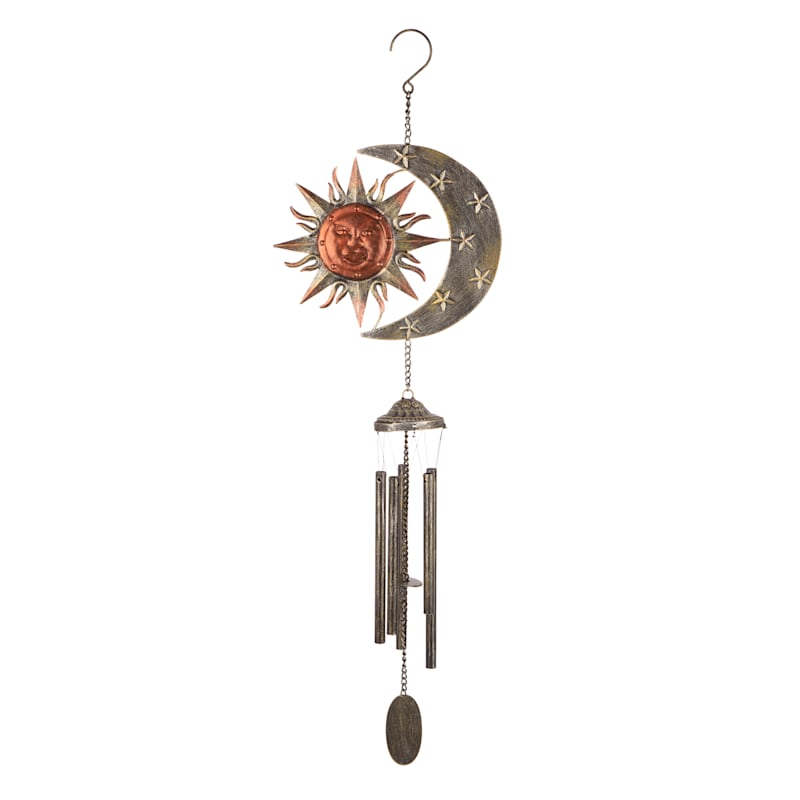 Found & Fable Sun & Moon Metal Wind Chime, 35