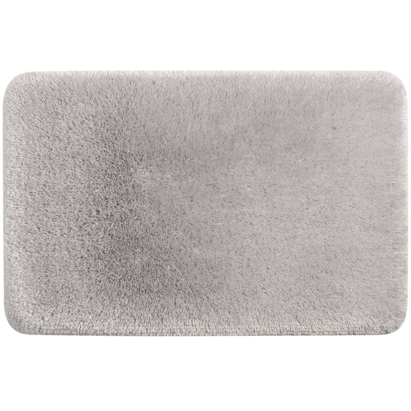 Light Grey Pearl Plush Memory Foam Mat, 21x34
