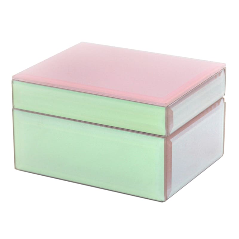 Iridescent Veneered Glass Box, 5x4