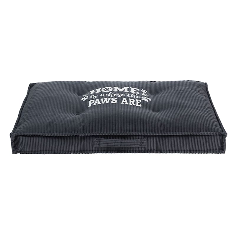 Home Is Where the Paws Are Grey Corduroy Pet Napper, 27x36