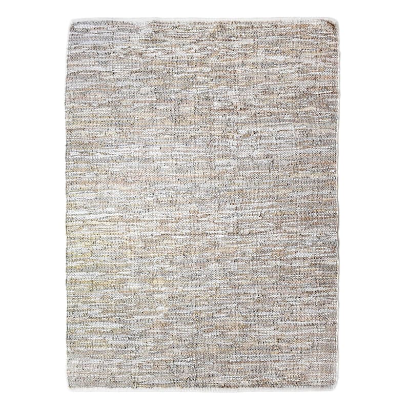 B552 Woven Sand Leather Cotton Rug, Woven Leather Rugs