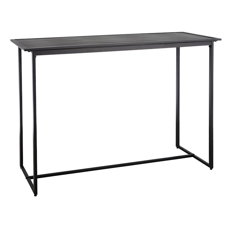 Grammercy Black Outdoor Steel Bar Table, Grace Round Metal Bar Height Outdoor Dining Tables