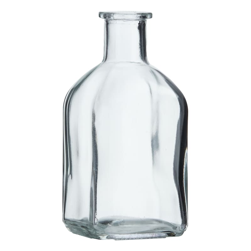 Clear Glass Square Bud Vase, 5"