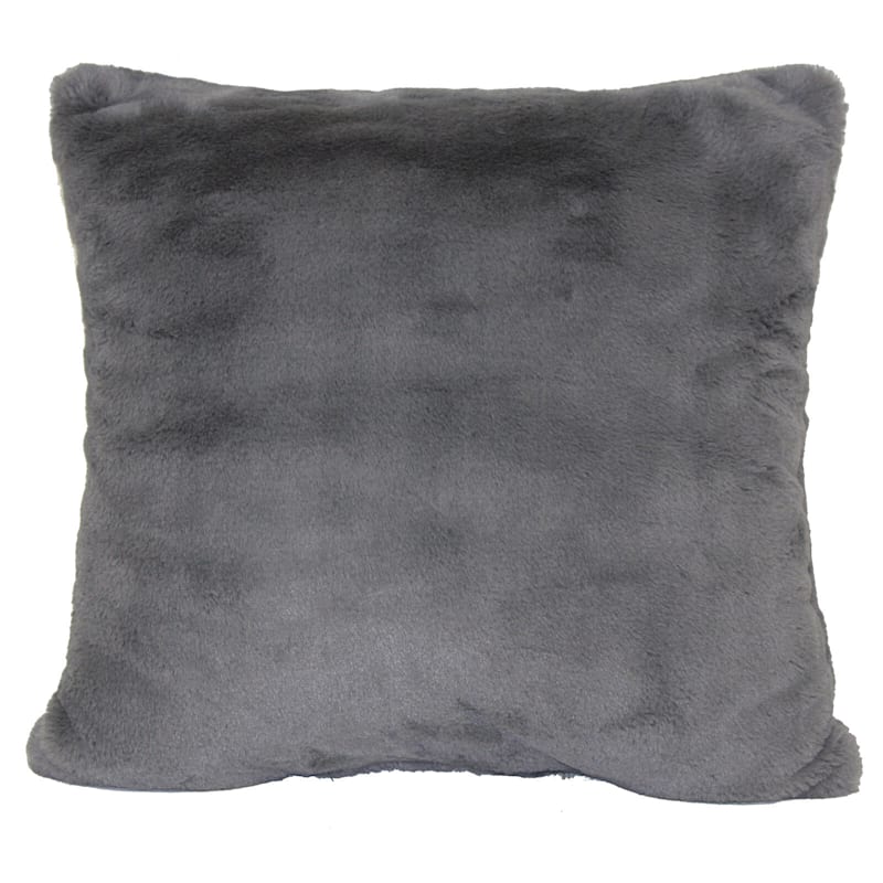 Bristol Graphite Faux Fur Oversized Pillow 24X24