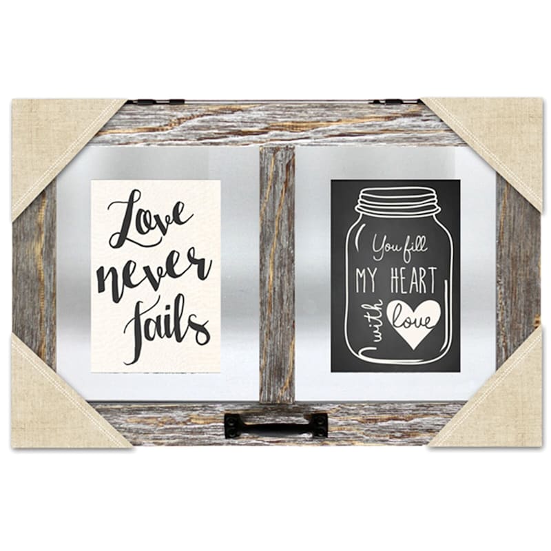 Love Never Fails Grey Float Frame, 19x12.5