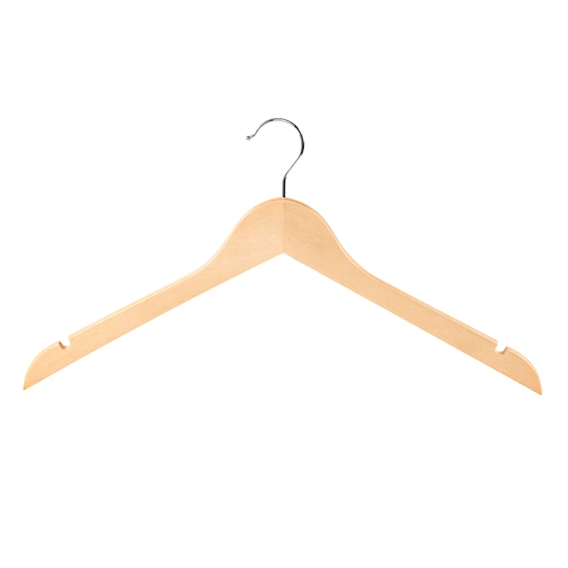 Wood Natural 5-Piece Shirt Hanger