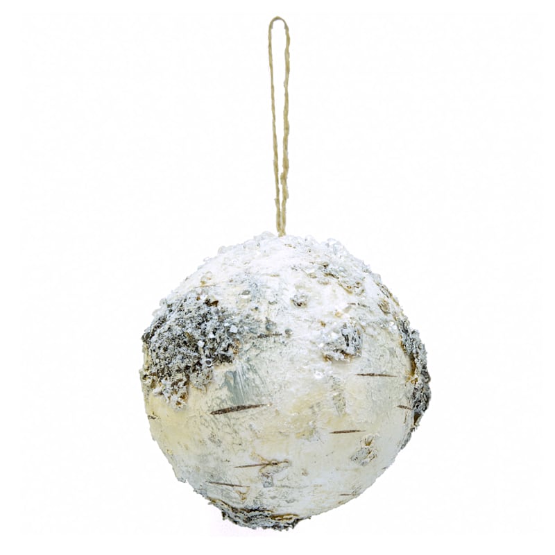 Ty Pennington Rustic Birch Ball Ornament, 4.8"